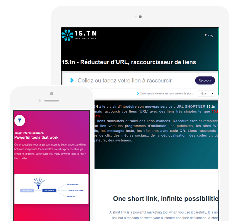 apercu 15.tn - Le 1er réducteur de lien 100% Tunisien